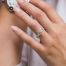 Stylishwe ツイスト ホワイトゴールド 0.5カラット ラウンドカット 結婚指輪 スターリングシルバー - stylish we