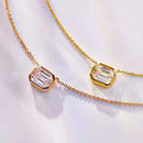 Stylishwe 1.5カラット エメラルドカット スターリングシルバー  ペンダント ネックレス