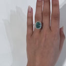 Stylishwe ゴージャス 8.0カラット クッションカット パライバトルマリン 婚約指輪