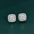 Stylishwe 1.5ct Halo Radiant Cut Stud Earrings 