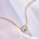 Stylishwe 1.5カラット エメラルドカット スターリングシルバー  ペンダント ネックレス