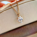 Stylishwe クラシック オーバルカット ペンダント ネックレス