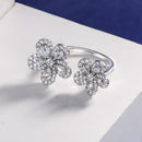 Stylishwe 開運 桜モチーフ 開き口 サイズ調整可能 スターリングシルバー 結婚指輪 - stylish we