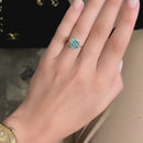 Stylishwe Classic 2.0 Carat Moissanite Paraiba Tourmaline Engagement Ring 