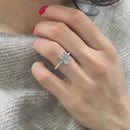 Stylishwe クラシック 3.3カラット エメラルドカット 婚約指輪 スターリングシルバー