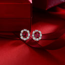 Stylishwe 1.8カラット ヘイロー オーバルカット スターリングシルバー ピアス - stylish we