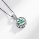 Stylishwe 0.5ct Light Green Moissanite Pendant Necklace 