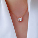 Stylishwe 1.5カラット エメラルドカット スターリングシルバー  ペンダント ネックレス