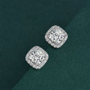 Stylishwe 1.5ct Halo Radiant Cut Stud Earrings 
