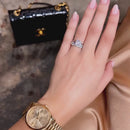 Stylishwe  3.0カラット ホワイトゴールド クッションカット 指輪セット