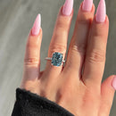 Stylishwe 4カラット モンタナブルー  クッションカット 婚約指輪