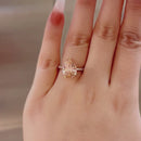 Stylishwe 3.0カラット ペアシェイプ 合成モルガナイト 婚約指輪