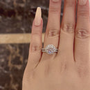 Stylishwe 2.0カラット ヘイロー ラウンドカット シルバー 指輪セット