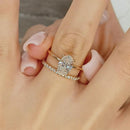 Stylishwe 3.50カラット ローズゴールド オーバルカット 指輪セット