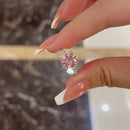 Stylishwe 3.0 Carat Halo Radiant Cut Pink Sapphire Engagement Ring 