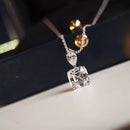 Stylishwe 豪華 4カラット アッシャーカット ドロップ ネックレス - stylish we