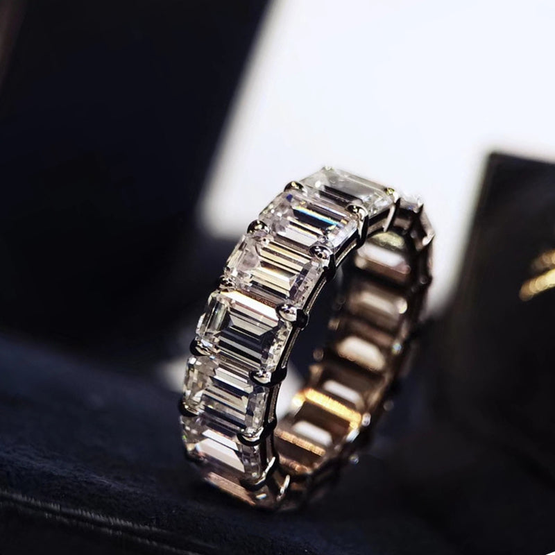 Stylishwe フェミニン 5カラット ラウンドカット 結婚指輪 スターリングシルバー - stylish we
