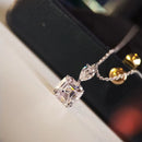 Stylishwe 豪華 4カラット アッシャーカット ドロップ ネックレス - stylish we