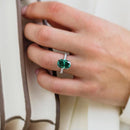 Stylishwe クラシック 3.5ct オーバルカット エメラルドグリーン 婚約指輪 スターリングシルバー - stylish we
