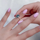 Stylishwe 3.0 Carat Blue Sapphire Oval Cut Engagement Ring 