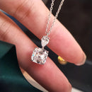 Stylishwe 豪華 4カラット アッシャーカット ドロップ ネックレス - stylish we