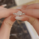 Stylishwe 1.5カラット ハーフエタニティ ラウンドカット＆マーキスカット 結婚指輪