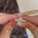 Stylishwe 2.5カラット クッションカット ホワイトゴールド シルバー 結婚指輪