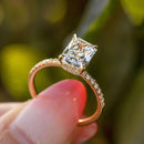 Stylishwe 3.30カラット イエローゴールド ラディアントカット 婚約指輪 スターリングシルバー - stylish we