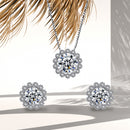 Stylishwe クラシック ハロー 2PCS モアサナイト ジュエリーセット