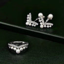 Stylishwe クラウン 真珠 2PCS ジュエリーセット