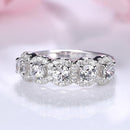 Stylishwe 華やか 1.5カラット 5ストーン 結婚指輪 スターリングシルバー - stylish we