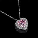 Stylishwe ハロー ハートカット ピンクサファイア スターリングシルバー ネックレス - stylish we