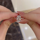 Stylishwe Classic 3.50 Carat Oval Cut Sterling Silver Rose Gold Engagement Ring