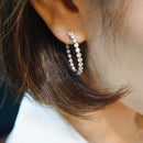 Stylishwe エレガント ラウンドカット ピアス スターリングシルバー - stylish we