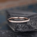 Stylishwe ファッション ローズゴールド 0.3カラット ラウンドカット ダイヤモンドクリア バーセッティング 結婚指輪 スターリングシルバー - stylish we