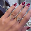 Stylishwe 2.0カラット ユニーク イエローゴールド ハートシェイプ 結婚指輪セット