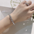 Stylishwe ハートカット ホワイトゴールド ブレスレット レディース スターリングシルバー - stylish we