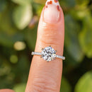 Stylishwe クラシック 2.50カラット 6本爪 婚約指輪 スターリングシルバー