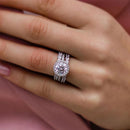 Stylishwe 2.0カラット ハロー リングセット