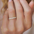 Stylishwe 1.5ct Emerald Cut &amp; Round Cut Half Eternity Ring 