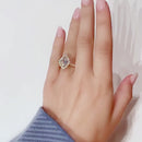 Stylishwe 2.2カラット ペアシェイプ イエローゴールド 婚約指輪