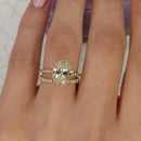 Stylishwe 3.50カラット イエローゴールド オーバルカット 指輪セット スターリングシルバー - stylish we