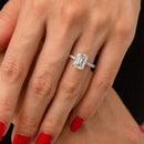 Stylishwe クラシック 3.3カラット エメラルドカット 婚約指輪 スターリングシルバー