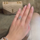 Stylishwe 3.5ct Classic Yellow Gold Oval Cut 4pc Ring Set 