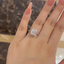 Stylishwe 4.5カラット クッションカット クリア 婚約指輪