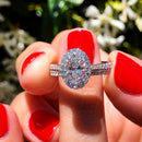 Stylishwe 3.5ct Classic Halo Oval Cut Ring Set 