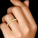 Stylishwe エタニティリング クラシック 0.5カラット イエローゴールド スターリングシルバー - stylish we