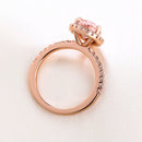 Stylishwe 2.2カラット ヘイロー ペアーカット 合成モルガナイト リング