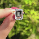 Stylishwe 3.3カラット ソリティアリング クラシック エメラルドカット 婚約指輪