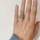 Stylishwe  4.5カラット ホワイトゴールド クッションカット 指輪セット